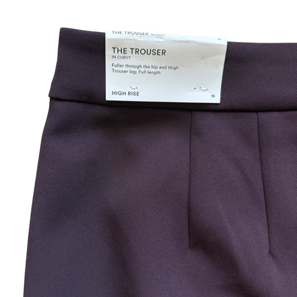 Ann Taylor Women's Curvy Fit Purple Dress Pleated Pants Size 16 Workwear Flare - Picture 8 of 9